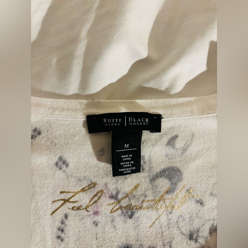 WHITE HOUSE BLACK MARKET, Floral Zebra Snakeskin Print Snap Cardigan Sweater, M - Picture 3 of 6